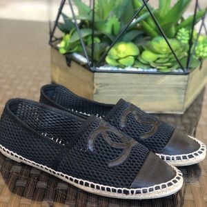 chanel black espadrille
